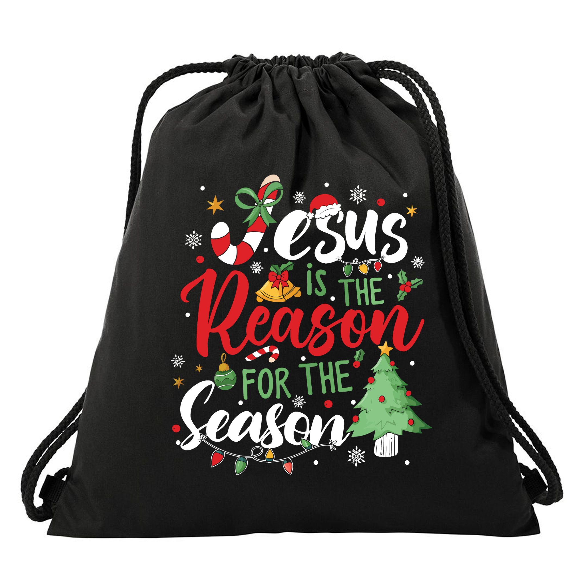 Jesus Is The Reason For The Season Christmas Drawstring Bag