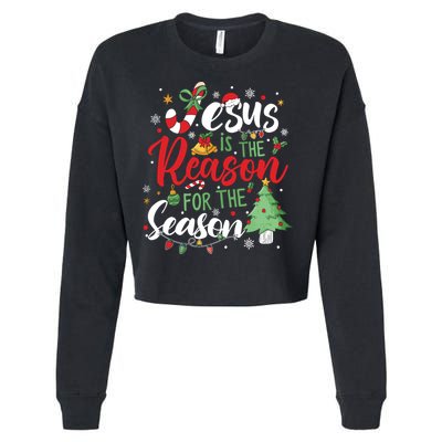 Jesus Is The Reason For The Season Christmas Cropped Pullover Crew