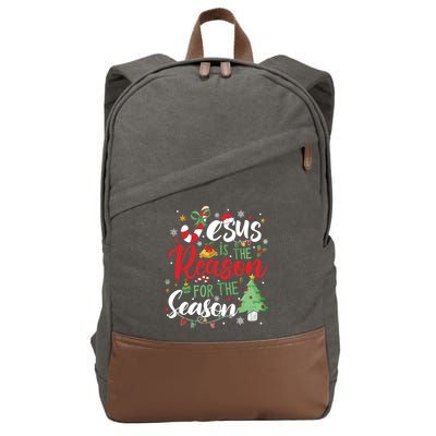 Jesus Is The Reason For The Season Christmas Cotton Canvas Backpack
