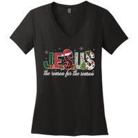 Jesus Is The Reason Jesus Christmas Women's V-Neck T-Shirt