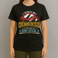 J5R0 I Teach My Grandkids Hit And Steal Retro Baseball Lover T-Shirt