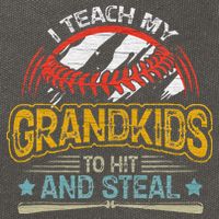J5R0 I Teach My Grandkids Hit And Steal Retro Baseball Lover Cotton Canvas Backpack