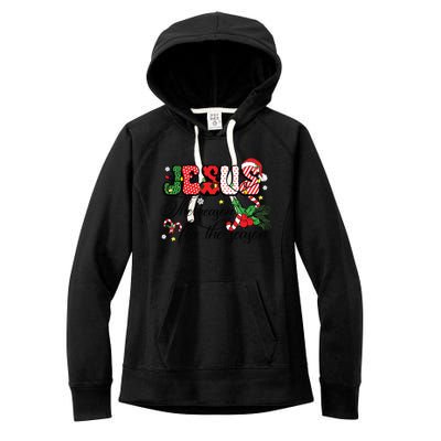 Jesus Is The Reason For The Season Christian Christmas Women's Fleece Hoodie