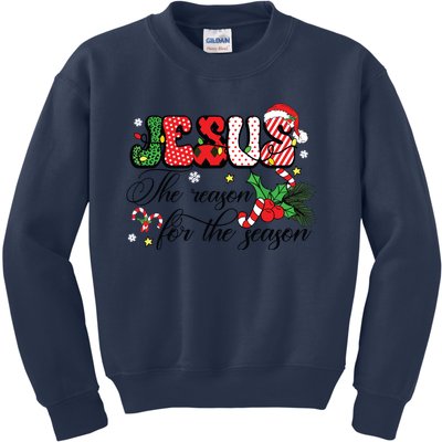 Jesus Is The Reason For The Season Christian Christmas Kids Sweatshirt