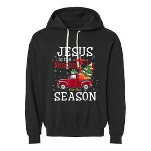 Jesus Is The Reason For The Season Christian Faith Christmas Garment-Dyed Fleece Hoodie