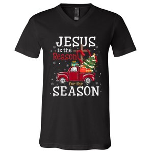 Jesus Is The Reason For The Season Christian Faith Christmas V-Neck T-Shirt