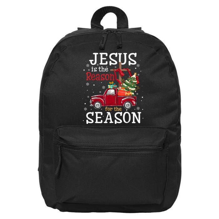 Jesus Is The Reason For The Season Christian Faith Christmas 16 in Basic Backpack