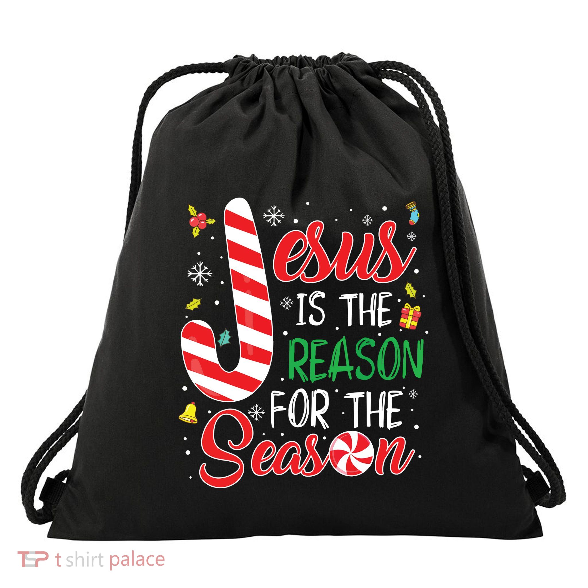 Jesus Is The Reason For The Season Christmas Pajama Gifts Drawstring Bag