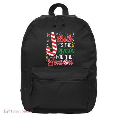 Jesus Is The Reason For The Season Christmas Pajama Gifts 16 in Basic Backpack