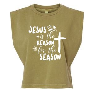 Jesus Is The Reason For The Season Christian Christmas Gift Garment-Dyed Women's Muscle Tee