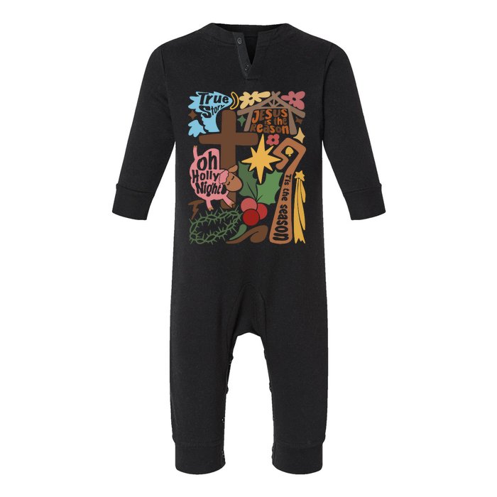 Jesus Is The Reason Tis The Season Infant Fleece One Piece