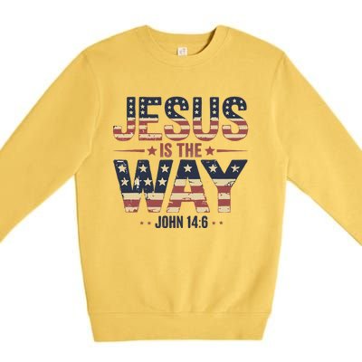 Jesus Is The Way John 146 Christian Pride Premium Crewneck Sweatshirt