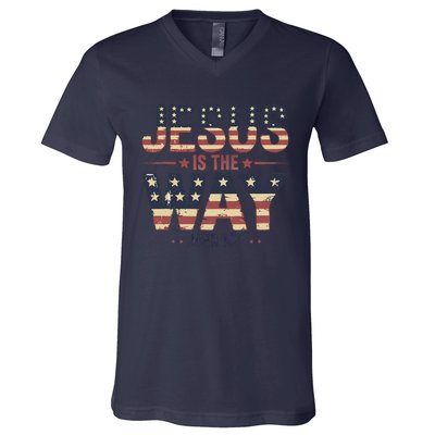 Jesus Is The Way John 146 Christian Pride V-Neck T-Shirt