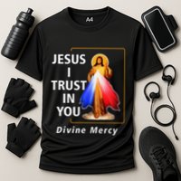Jesus I Trust In You Divine Mercy Catholic Christian Cooling Performance Crew T-Shirt