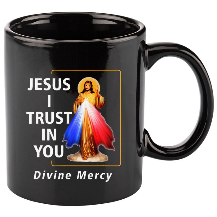 Jesus I Trust In You Divine Mercy Catholic Christian 11oz C Handle Ceramic Mug