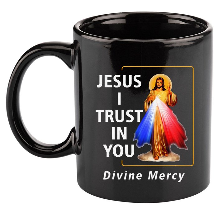 Jesus I Trust In You Divine Mercy Catholic Christian 11oz C Handle Ceramic Mug