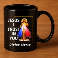Jesus I Trust In You Divine Mercy Catholic Christian 11oz C Handle Ceramic Mug