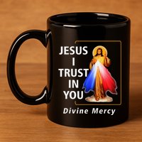 Jesus I Trust In You Divine Mercy Catholic Christian 11oz C Handle Ceramic Mug