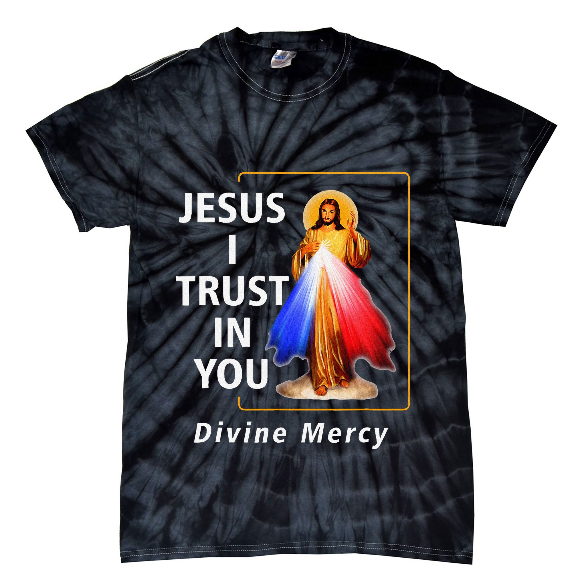 Jesus I Trust In You Divine Mercy Catholic Christian Tie-Dye T-Shirt