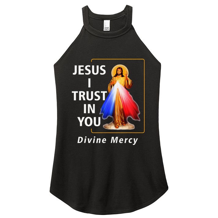 Jesus I Trust In You Divine Mercy Catholic Christian Women's Perfect Tri Rocker Tank