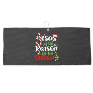 Jesus Is The Reason For The Season Christian Faith Christmas Large Microfiber Waffle Golf Towel