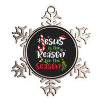 Jesus Is The Reason For The Season Christian Faith Christmas Metallic Star Ornament