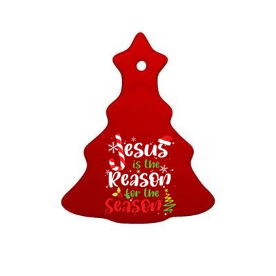 Jesus Is The Reason For The Season Christian Faith Christmas Ceramic Tree Ornament