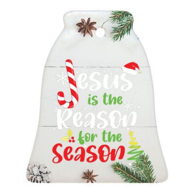 Jesus Is The Reason For The Season Christian Faith Christmas Ceramic Bell Ornament