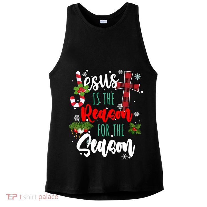 Jesus Is The Reason For The Season Holiday Christmas Ladies PosiCharge Tri-Blend Wicking Tank