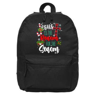 Jesus Is The Reason For The Season Holiday Christmas 16 in Basic Backpack
