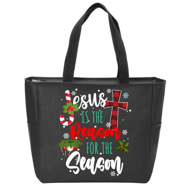 Jesus Is The Reason For The Season Holiday Christmas Zip Tote Bag