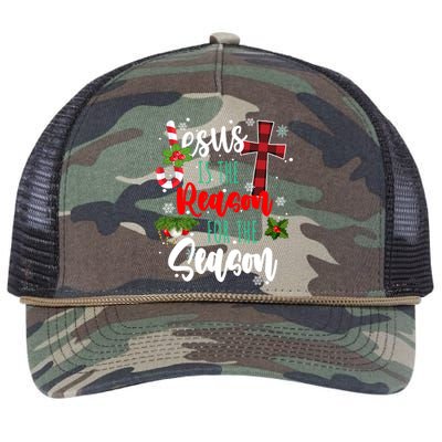 Jesus Is The Reason For The Season Holiday Christmas Retro Rope Trucker Hat Cap