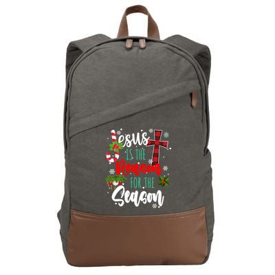 Jesus Is The Reason For The Season Holiday Christmas Cotton Canvas Backpack