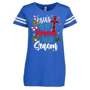 Jesus Is The Reason For The Season Holiday Christmas Enza Ladies Jersey Football T-Shirt