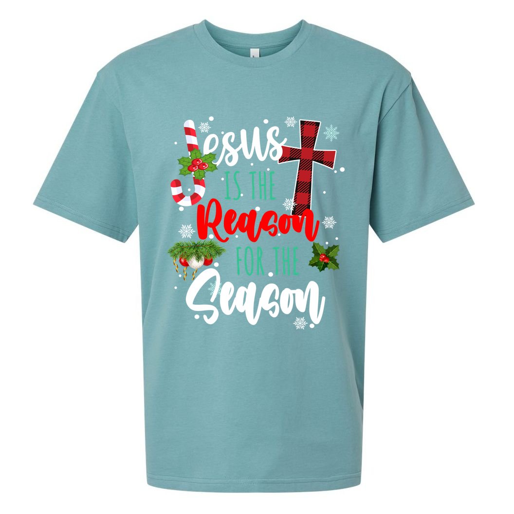Jesus Is The Reason For The Season Holiday Christmas Sueded Cloud Jersey T-Shirt
