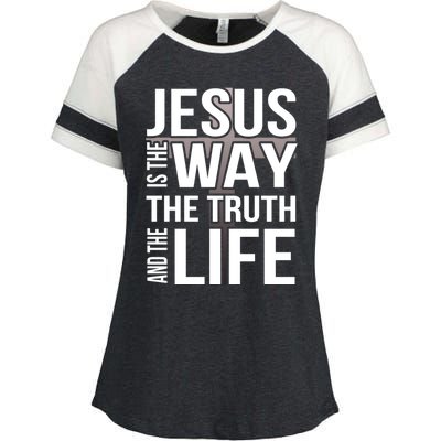 Jesus Is The Way The Truth And The Life Gift Enza Ladies Jersey Colorblock Tee