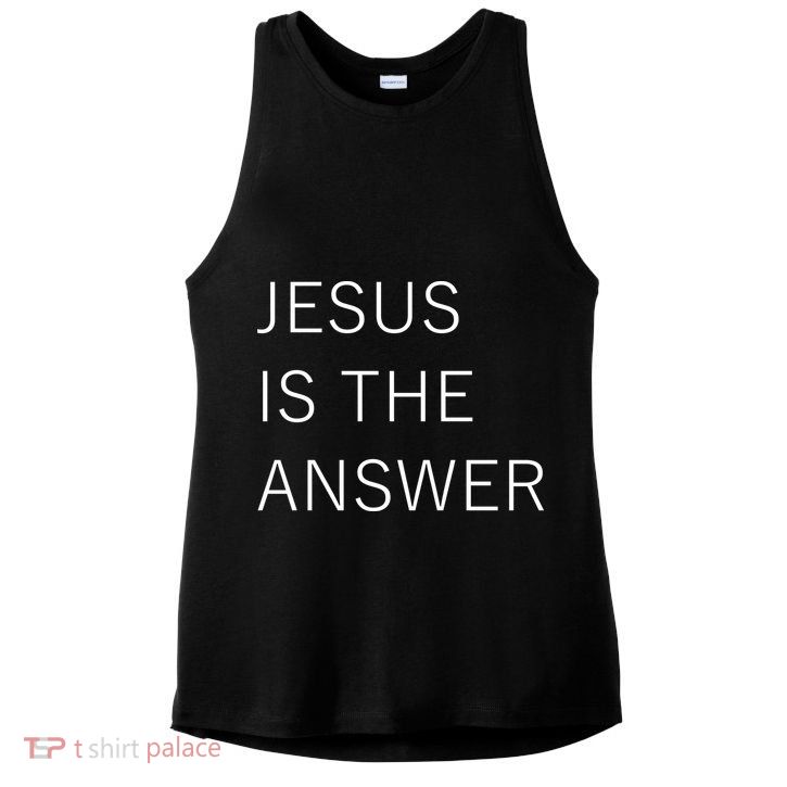 Jesus Is The Answer Ladies PosiCharge Tri-Blend Wicking Tank