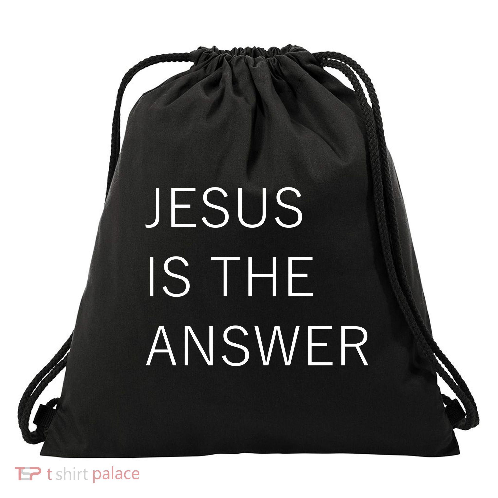 Jesus Is The Answer Drawstring Bag