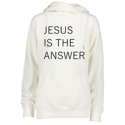 Jesus Is The Answer Womens Funnel Neck Pullover Hood