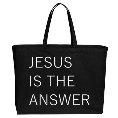 Jesus Is The Answer Cotton Canvas Jumbo Tote