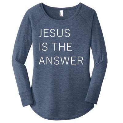 Jesus Is The Answer Women's Perfect Tri Tunic Long Sleeve Shirt