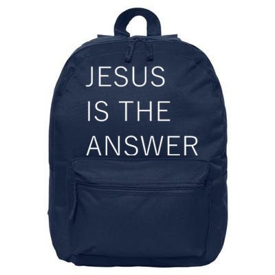 Jesus Is The Answer 16 in Basic Backpack