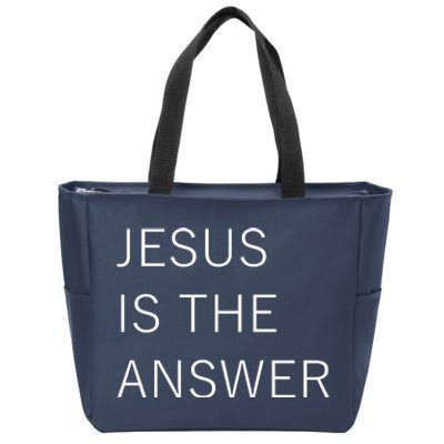 Jesus Is The Answer Zip Tote Bag