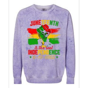 Juneteenth Is The Real Independence Day 1865 Freedom Pride Colorblast Crewneck Sweatshirt