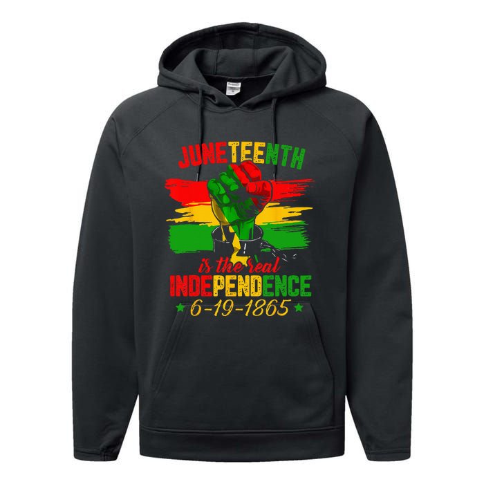 Juneteenth Is The Real Independence Day 1865 Freedom Pride Performance Fleece Hoodie