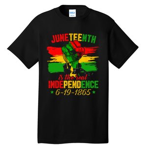 Juneteenth Is The Real Independence Day 1865 Freedom Pride Tall T-Shirt