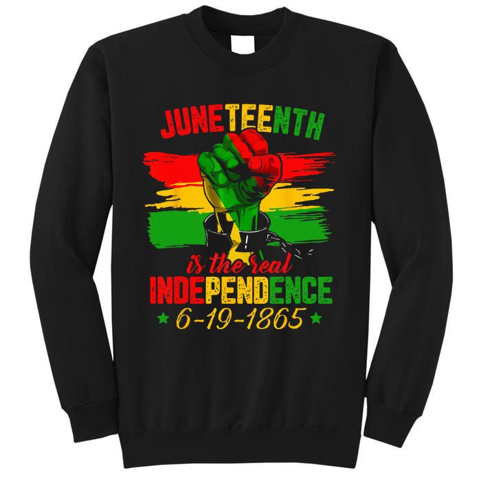 Juneteenth Is The Real Independence Day 1865 Freedom Pride Tall Sweatshirt