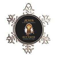 Jesus Is The Key To Heaven But Faith Unlocks Door Christian Metallic Star Ornament