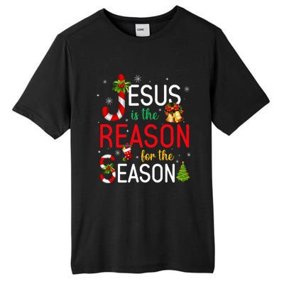 Jesus Is The Reason For The Season Xmas Christmas Candy Cane  Tall Fusion ChromaSoft Performance T-Shirt