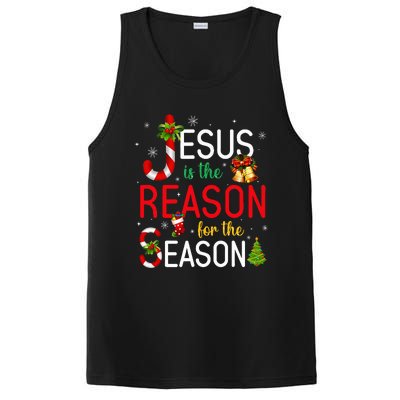 Jesus Is The Reason For The Season Xmas Christmas Candy Cane  PosiCharge Competitor Tank